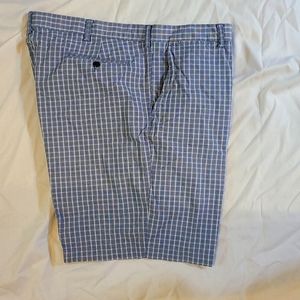 Mens Land End blue checked shorts size 44